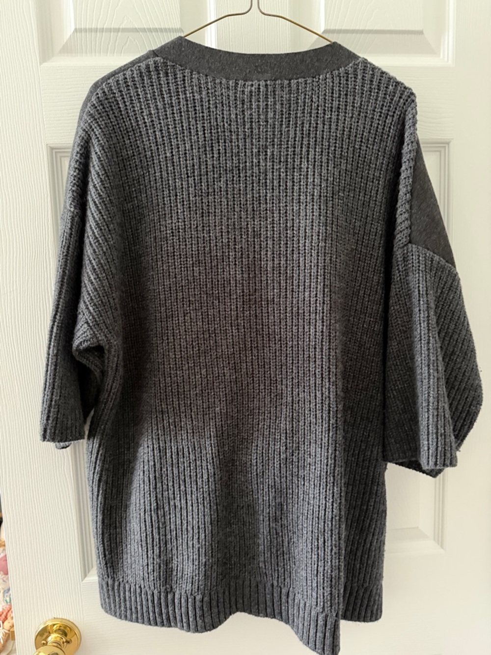 CAbi Charcoal V-Neck Short Sleeve Sweater - Picture 2 of 2